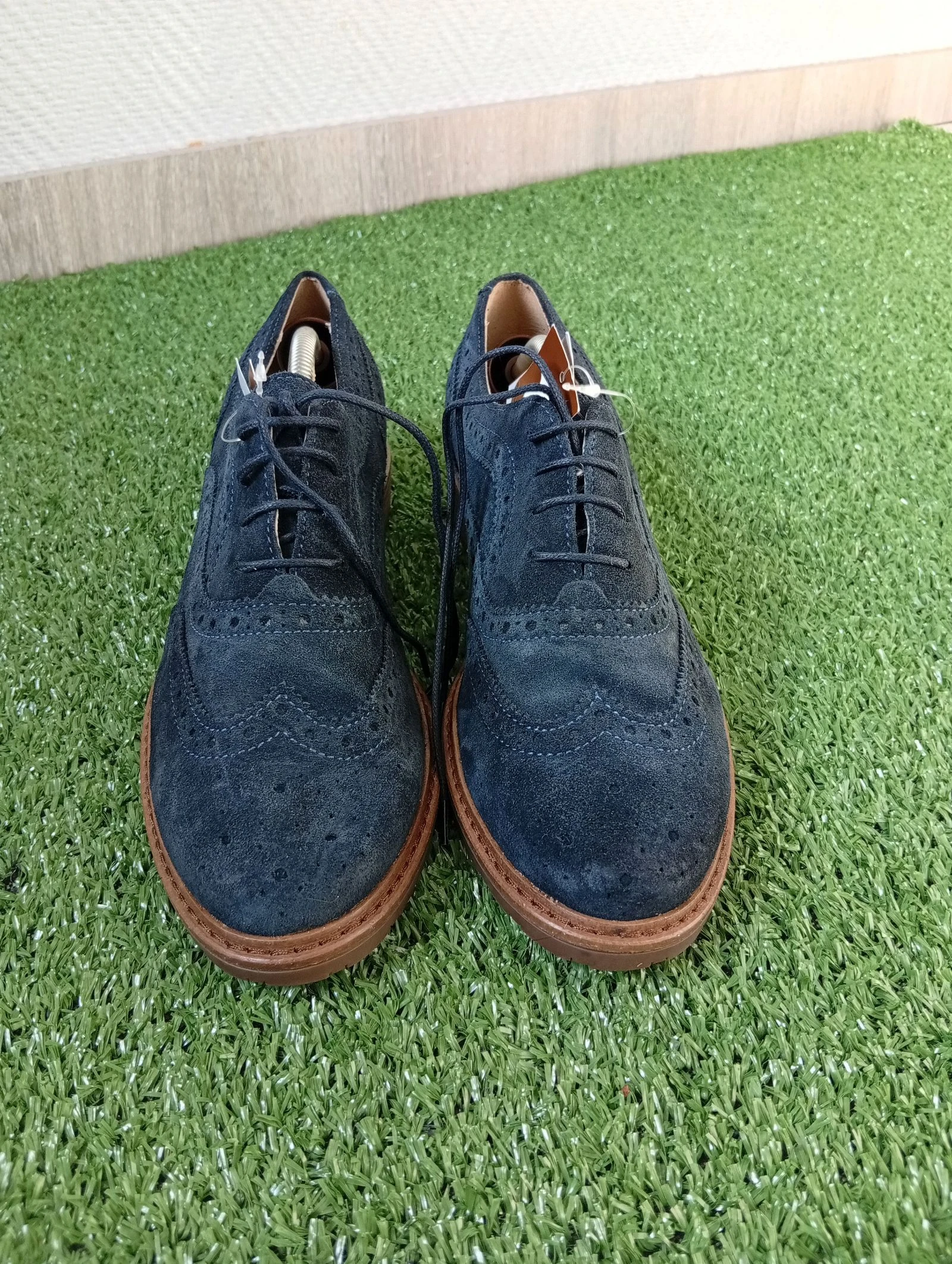 Oxford / Derbies novos em couro de camurça azul-marinho - Mégis - Tamanho 40 – photo 2